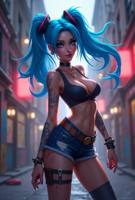 Jinx from League Of Legends, naked