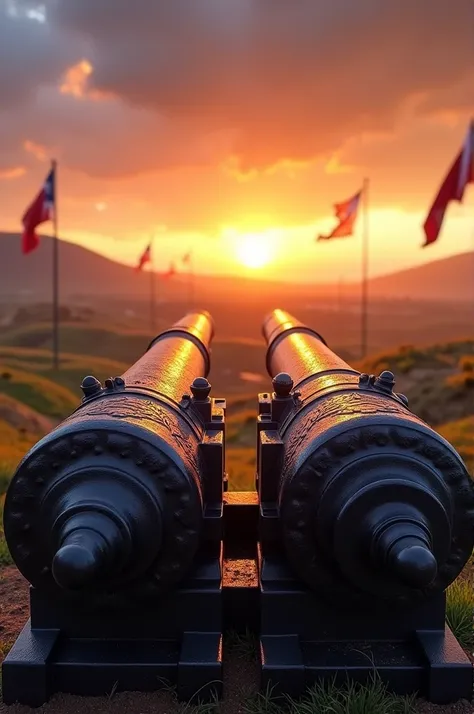 Two crossed cannons