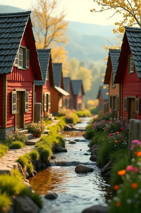 Miniature, rural village, russia