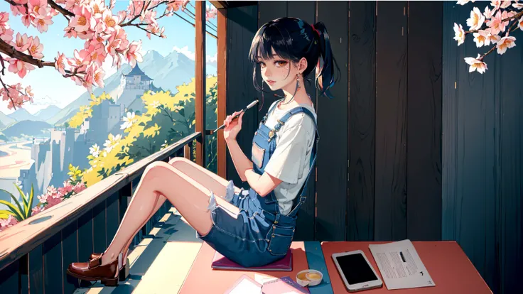 Line art, Imaginary Thoughts about Your Dream Girlfriend、Warm Depiction，Dream Lover、Envisioned as a Lifelong Partner。She embodies the Simplicity of a Chinese Country Girl、Diligent，Wisdom & Fusion、美しくDiligent性格。This Artistic Depiction Paints her within a Ru...