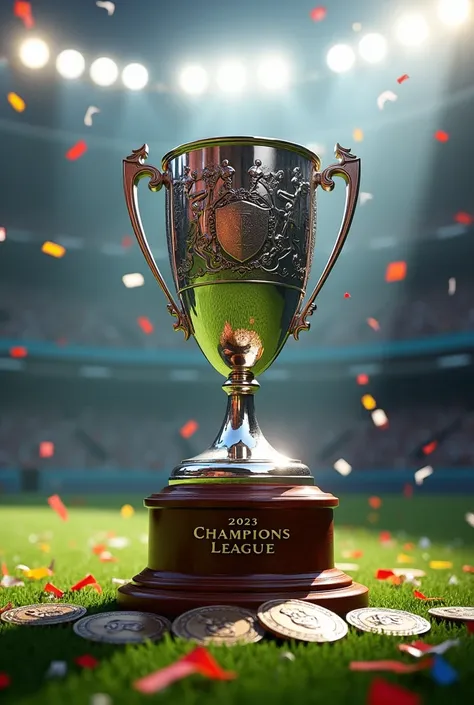 Create a trophy for the CDC CHAMPIONS LEAGUE soccer championship.