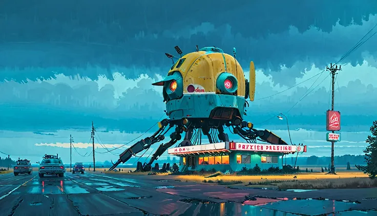 (lora:21stalenhag:1),(masterpiece), (best quality), (ultra-detailed), (best illustration), (best shadow), (absurdres),((draw by ...