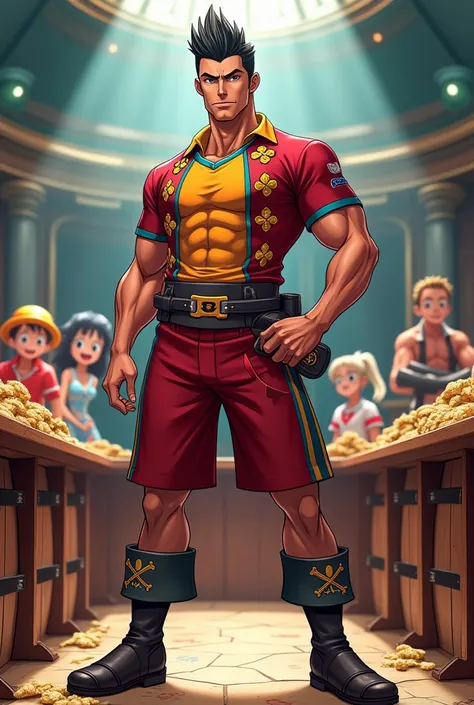 Create a character of Cristiano Ronaldo in the style of Ace Attorney, One piece version