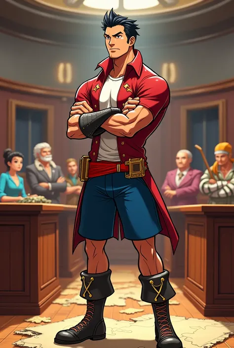 Create a character of Cristiano Ronaldo in the style of Ace Attorney, One piece version