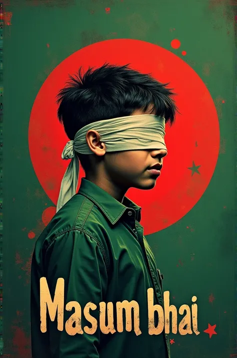 This image features the name "Masum  bhai" along with a symbolic representation related to Bangladesh. The background and colors used in the illustration resemble the Bangladeshi flag, suggesting a theme of national significance. The image of the boy with ...