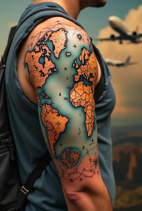 World map tattoos 