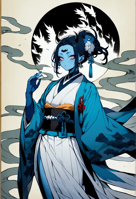 Demon with Blue Skin、Blue kimono、(Demon slayer), 