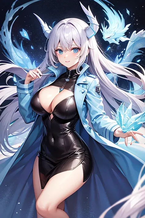 Ice Dragon Waifu trench coat 