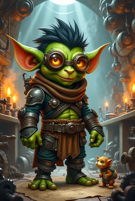 Create an rpg style inventor goblin