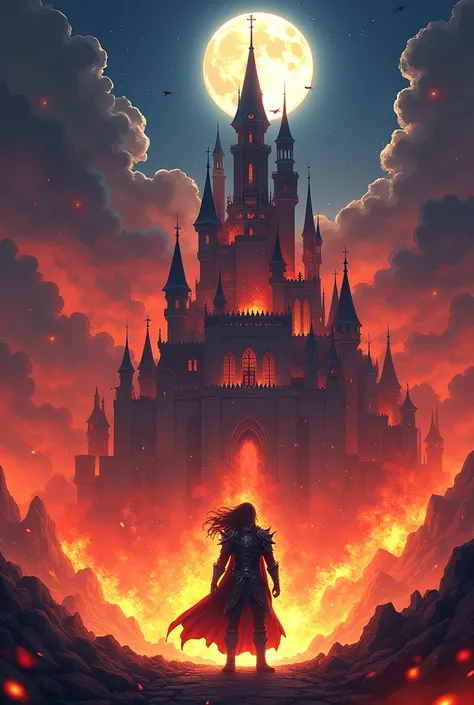 Anime castle burning