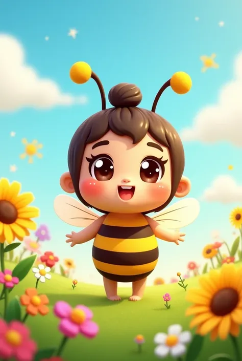 A vtuber logo like named Laica Chan with a cute bee like pallette 