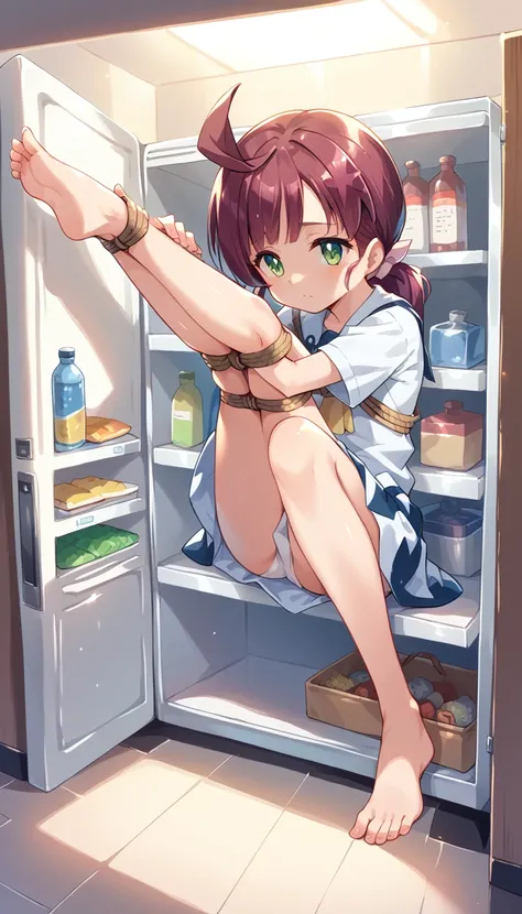 junior high school，Girl，Barefoot，Rope binding，Constraints，SM, refrigerator 