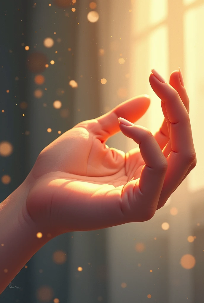 Close-up detail of a hand, illustration, Picture book style, Pastel, Soft lighting, Warm colors, Focus on your fingers, Intricate details, Fine texture, storytelling, Fantastic, charming, masterpiece, high quality, 8K