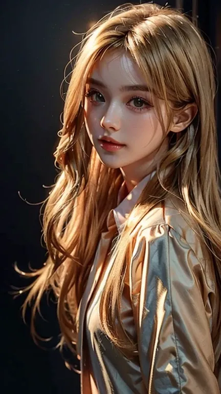 Golden Hair,Long Hair,single side lock hair８K-pin Blush Modern Cinema Lighting,Ray Tracing,Drop Shadow Wide Shot UHD,Textured skin,Attention to detail,Highest quality、Highest quality、Super beautiful
