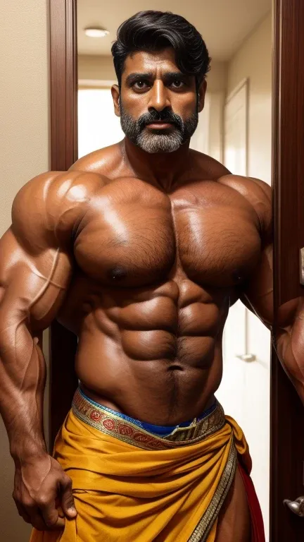 Handsome 40 years old indian GURJAR desi muscular pehlwan daddy making sexy face expression 