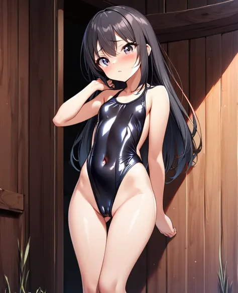 １girl,, Young, Swimsuit, V-shaped swimsuit, Swimsuit with very little fabric, Obscene swimsuit, Obscene design, Lots of skin exposure, Exposing navel, No underwear except for ultra-thin V-front micro plunge, ((Only ultra-thin V-front micro plunge)), ((Only...