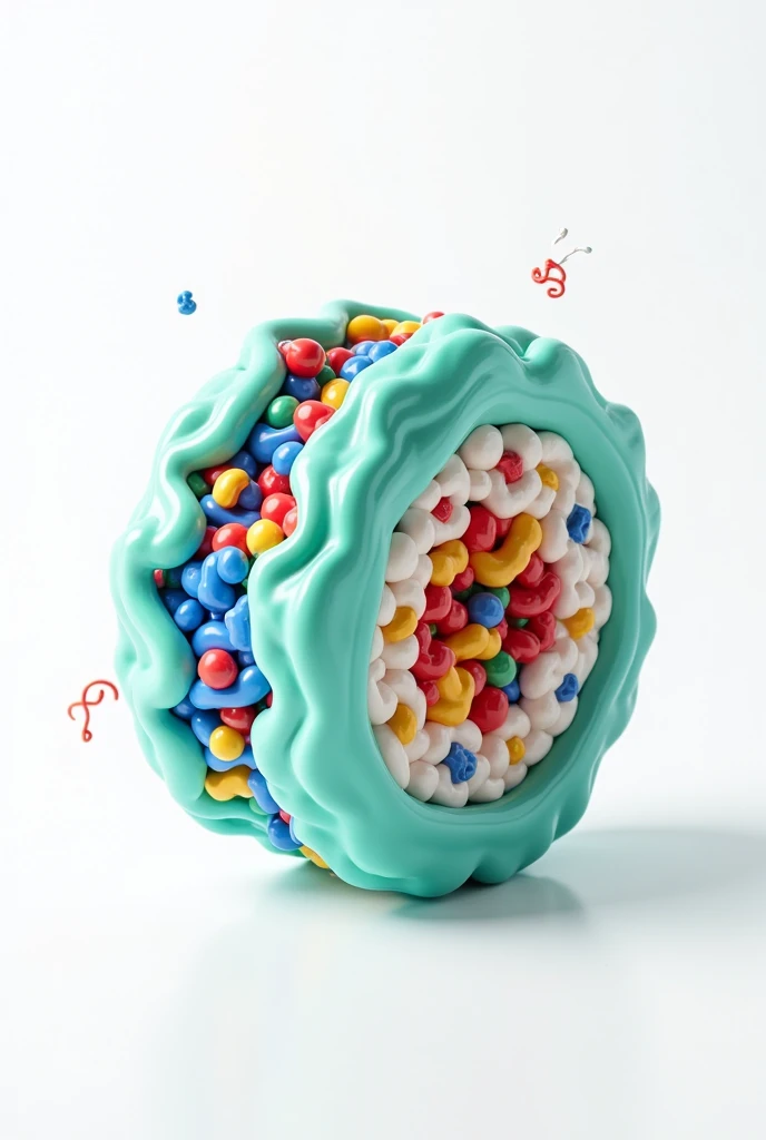 Simplified 3D model of the fluid mosaic model of the plasma membrane 
