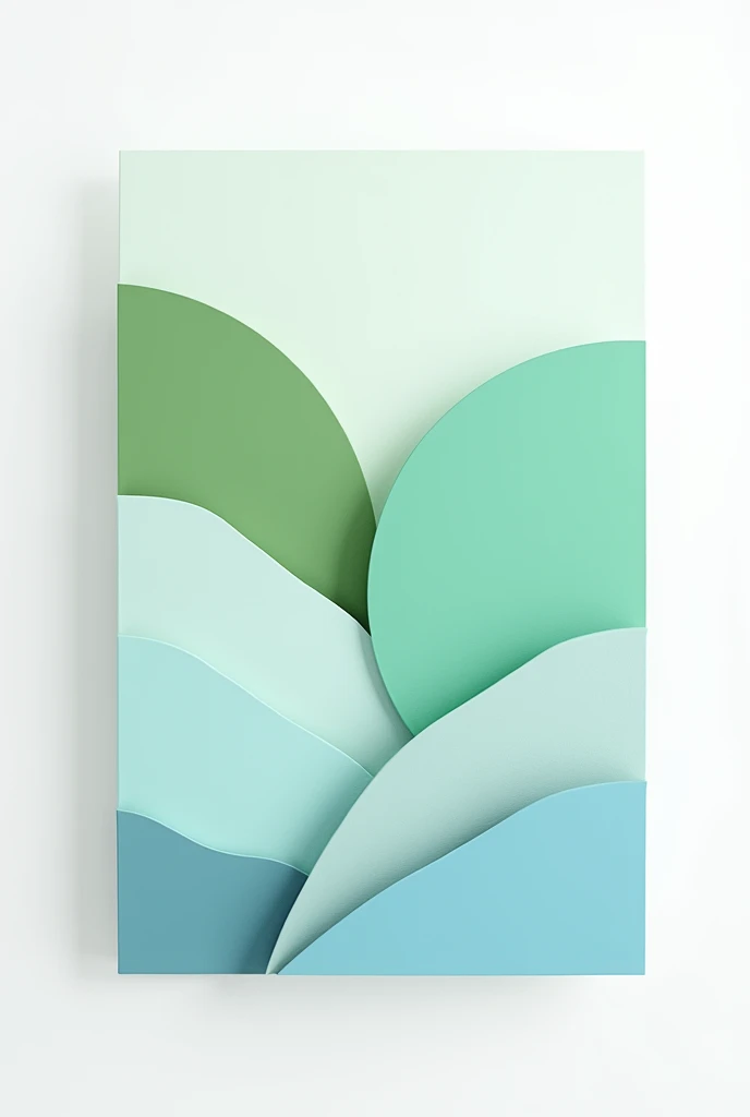 A clean background, with green, blue and white colors , looking like a card, with simple geometric shapes