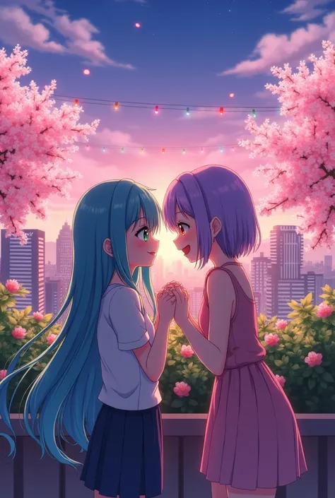 a pair of anime girls doing lesbian