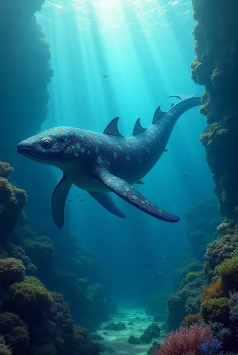 Create a giant, imaginary marine leviathan underwater. Magical Animal 