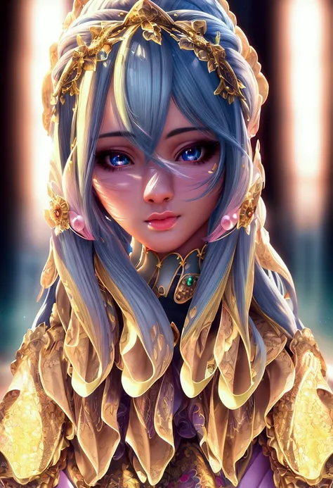 detailed anime style girl, beautiful detailed eyes, beautiful detailed lips, extremely detailed face, long eyelashes, elegant hairstyle, colorful vibrant colors, soft lighting, cinematic composition, detailed background, (best quality,4k,8k,highres,masterp...