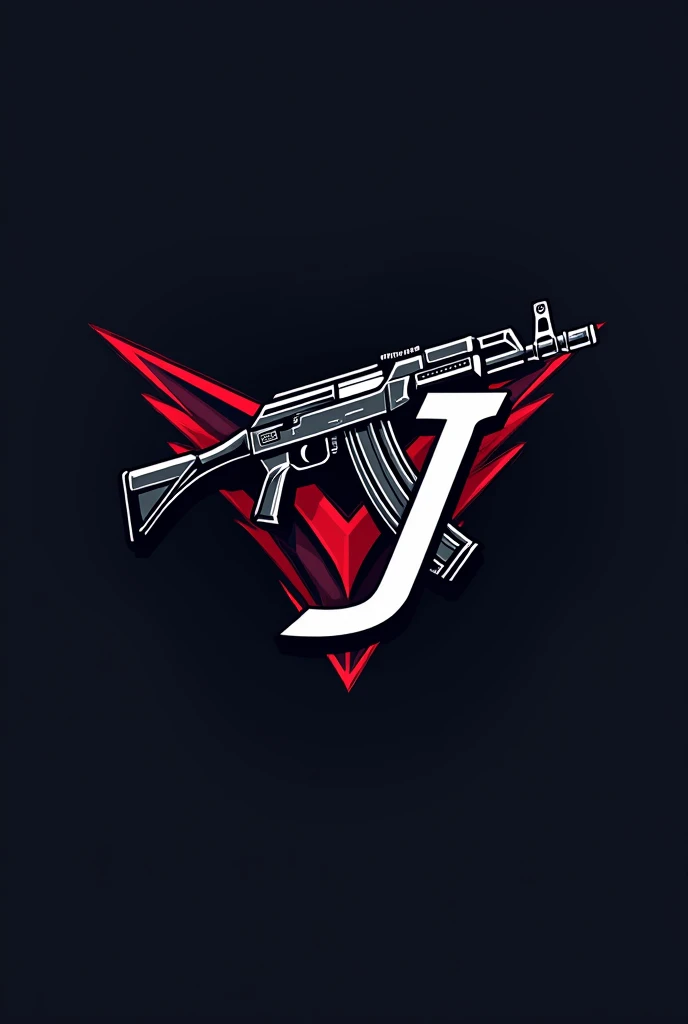 Create a logo for a CS2 team , make a simple logo , with a main element AK-47 and a letter J underneath

