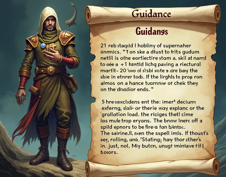 Guidance 1
Cantrip Concentrate
Range 30 feet; Targets 1 creature
Duration until the start of your next turn

You ask for the guidance of supernatural entities, granting the target a +1 status bonus to one attack roll, Perception check, saving throw, or ski...