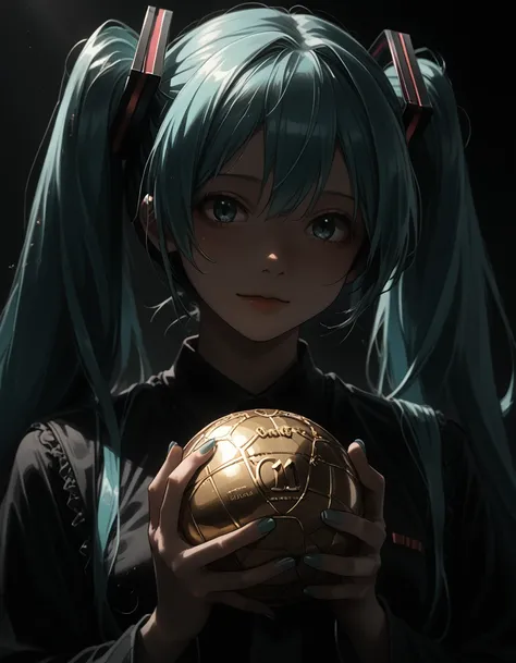 close-up of a man, holding a ball in front of a grave, mikudayo, hatsune miku, portrait of hatsune miku, pixiv contest winner, m...