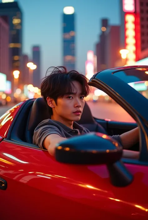 Jungkook driving a car 