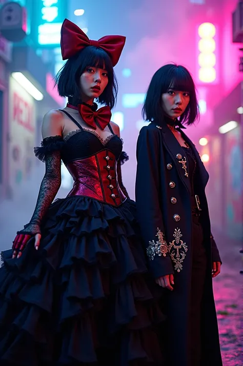 Gapuko and Len wear visual kei style clothing 