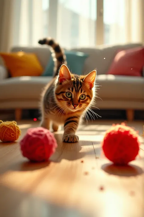 I want to create a cat playing with a ball using the gestalt law of continuity. 