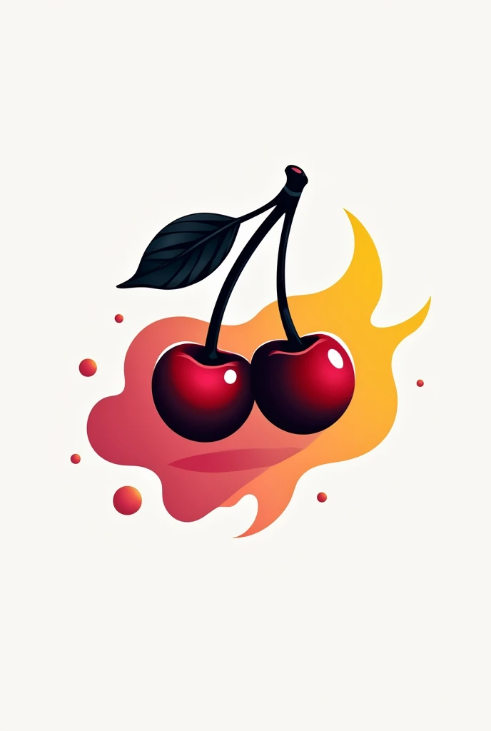 I need a logo for a candle business called "Catharsis" that conveys youth, creativity and confidence . That includes elements like a cherry in monochromatic and gradient tones without the candle as the main symbol 