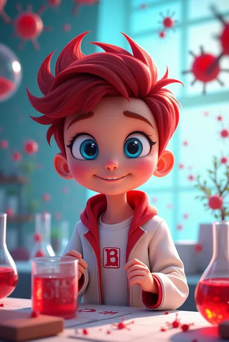 An animated person of blood group ab 