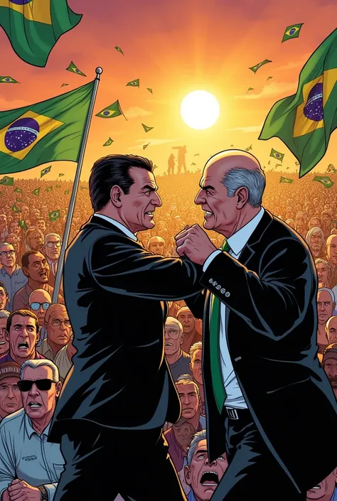 BOLSONARO hitting a thin bald politician 