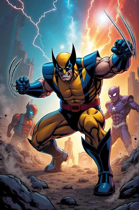 Wolverine fighting across the entire Marvel multiverse