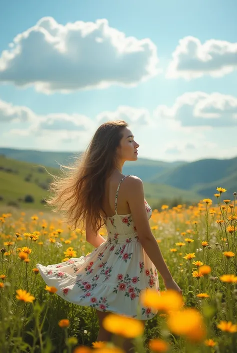 Pretty woman in the field