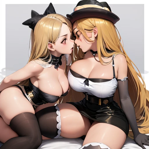 ((having hot lesbian sex in the bedroom. They are kissing, fondling, licking and with so much passion, these brunettes are so damn hot.)),thicc,(masterpiece, best quality:1.4), absurdres, highres, ultra detailed, beautiful, (secretary), (perfect face, deta...