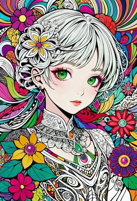 official art, colorful, 非常to詳細, beautiful and aesthetic, beautiful, masterpiece, highest quality, (zentangle, colorful, tangle, ...