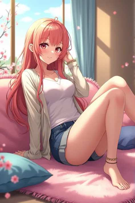 Anime milf showing her feet