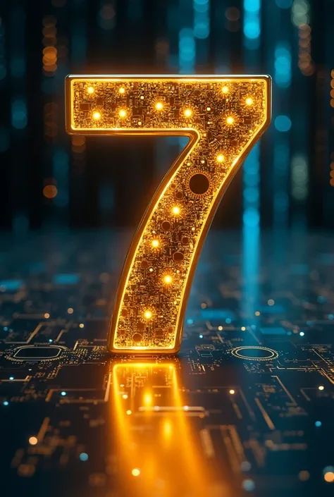 make the number 7 golden with technology features 