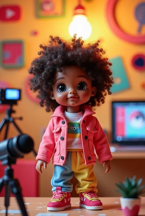 Male curly hair doll for YouTube cover