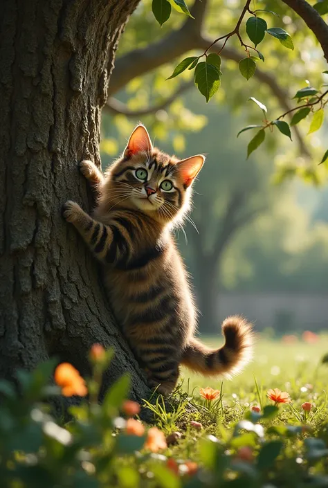 Get a cat stuck in a tree, very simple 