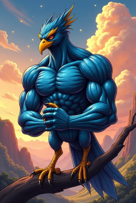 Bird with muscular arms jojos