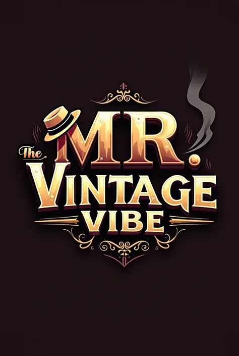 Give me a logo for a vintage clothing store and that discreetly includes the name of the store that it is "Mr. Vintage Vibe" 
That the logo has an aggressive design "mafia" that represents it and has an urban style and that has colors that make it attracti...