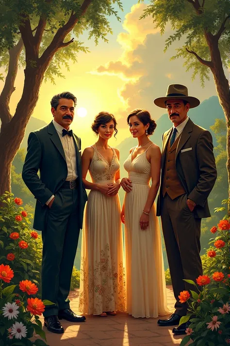 Image where the following characters appear together:
•Ruben Dario •Gabriela Mistral •Jose Santos Chocano •Amado Nervo