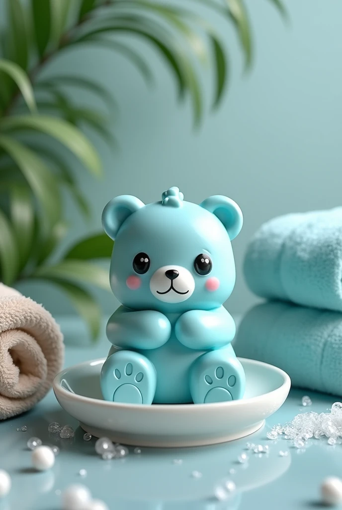 Molded bear bath soap