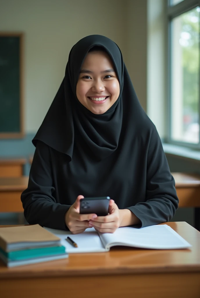 Plump vagina, sweating vagina, Beautiful girl wearing narrow dark hijab malay teenage girl 18 years old, kelantanese look, cute girl face, smiling, eyes looking at camera, grin, big laugh, nude, naked, naked body, sperm on vagina, no clothes, no clothing, ...