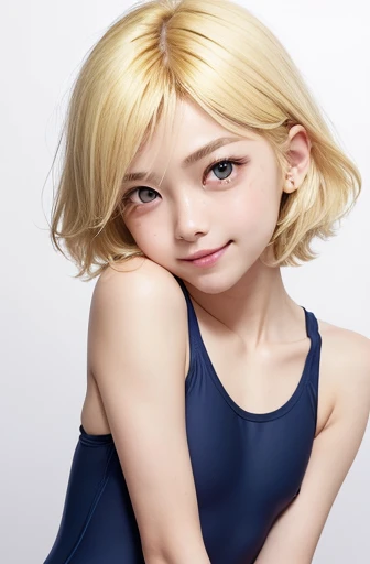 ((From head to thigh)),armpits,Create a photo of a korean Asian teenager,((beautiful cute idol girl:1.5)), ((blonde hair:1.5)),11yo,narrow eyes:1.5,slim face,slim neck,((thinbody：1.5)),white tite tanktop,((rasping)),((frat chest)),((clavicle)),((ribs)),((N...