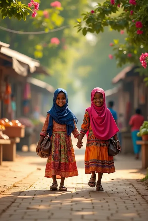 Two daughter somali they going to the school