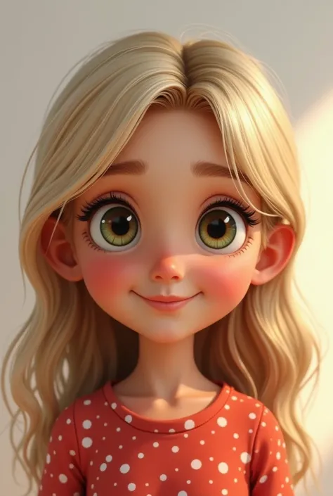 Create a real child, An 8 year old. She should have medium length hair, smooth ass, and blond. Her eyes will be slanted and greenish brown. And her skin is a bit tanned.